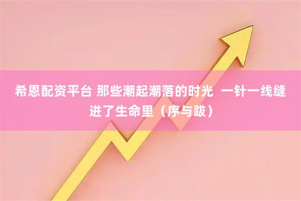 希恩配资平台 那些潮起潮落的时光  一针一线缝进了生命里（序与跋）