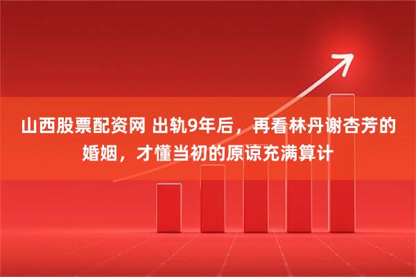 山西股票配资网 出轨9年后，再看林丹谢杏芳的婚姻，才懂当初的原谅充满算计