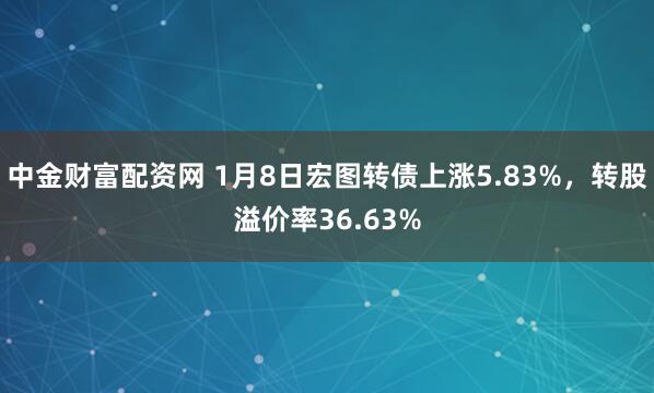 中金财富配资网 1月8日宏图转债上涨5.83%，转股溢价率36.63%